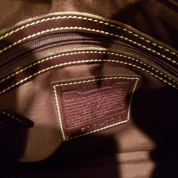 Coach double handle satchel w/white stitching - Picture 6 of 7